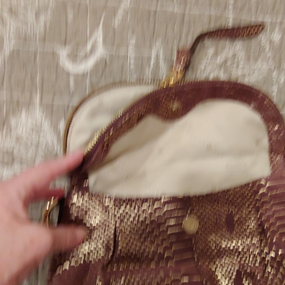 Aimee Kestenberg NWOT Mauve Leather W/ Gold Snake - Picture 6 of 7